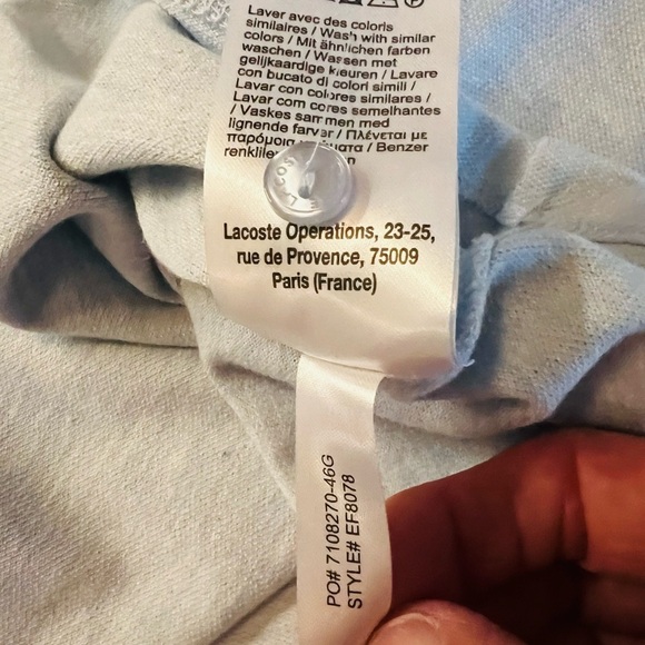 Lacoste Soft Blue & White Classic Polo Dress Size 6 NWOT - Picture 10 of 12